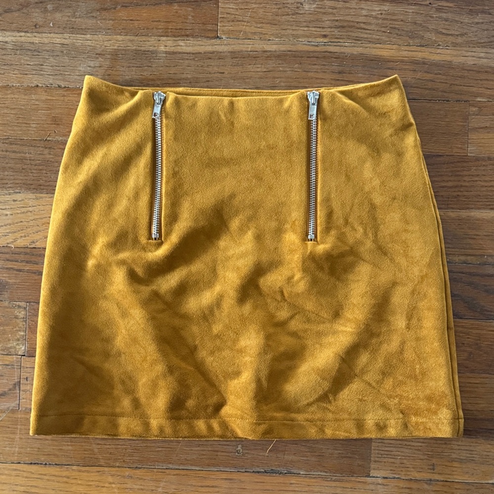 Forever 21 Golden Suede Mini Skirt